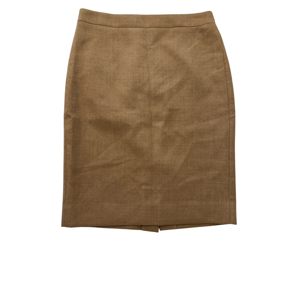 J.Crew No. 2 Pencil Skirt Camel Brown Wool Tailored Professional 88707 Size 4